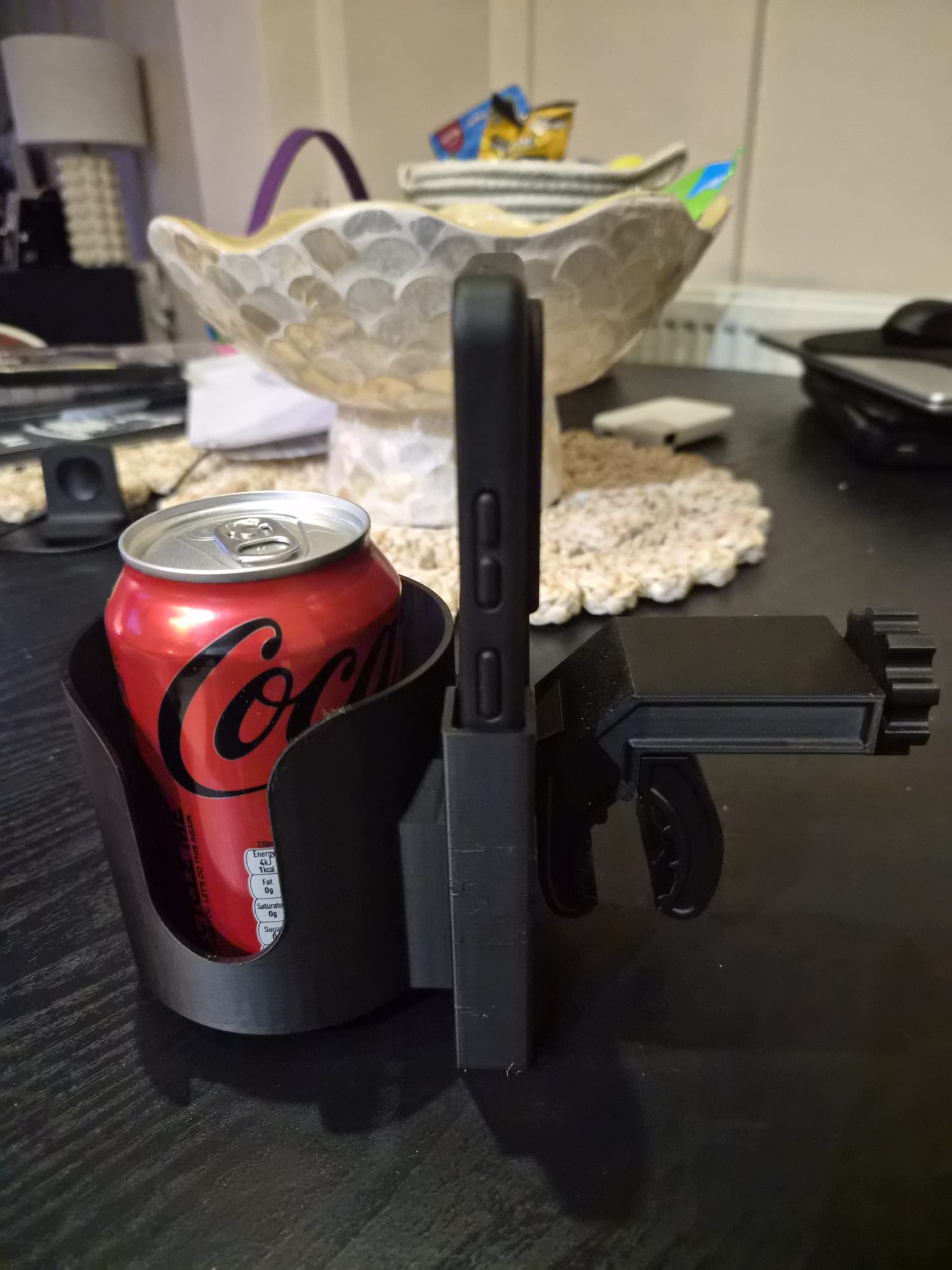 Pram phone and bottle holder